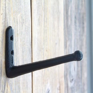 Dunkelbraun Gusseisen Wandhaken L Form Haken Mantel Hut Handtuch Aufhängen Robust - Bild 1 von 5