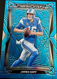2024 PANINI OBSIDIAN FOOTBALL BLUE Flood Color Match JARED GOFF 🔥Lions🔥 /25 - Picture 1 of 2