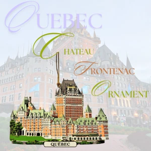 Quebec Canada Ornament 2D Chateau Frontenac Color Brass - Picture 1 of 9