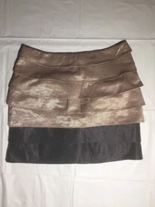 Cynthia Rowley Anthropologie WomenTiered Ruffle Tan Grey Shimmer Skirt SZ M - Picture 1 of 5