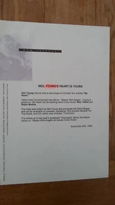 NEIL YOUNG My Heart PRESS RELEASE 1994 - Bild 1 von 1