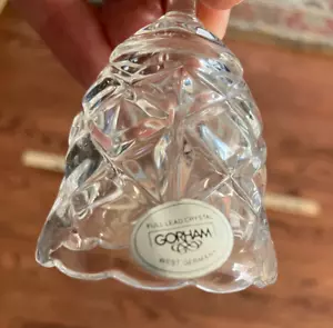 EUC Vintage Gorham Crystal Holiday Bell Ornament, 3 in Has Sticker No Box - Picture 1 of 5