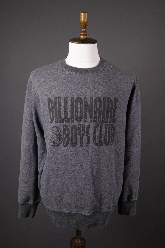 BILLIONAIRE BOYS CLUB Gray Big Logo Long Sleeve Sweater Size XL - Image 1 of 4
