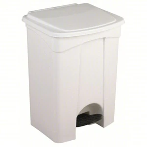 Tough Guy 6YLP5 18 gal. Plastic Rectangular Trash Can, White - Picture 1 of 6