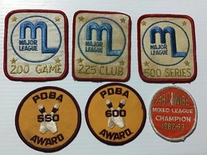 Vintage Bowling Patches - Lot of 6: PDBA, Major League, WIBC, $5 Shipping - Picture 1 of 8