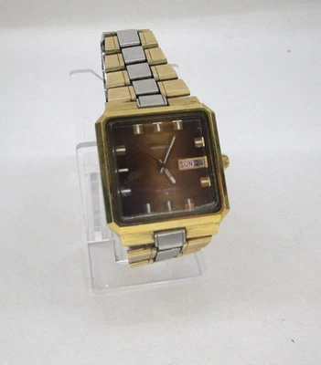 VINTAGE SEIKO LM 23J AUTOMATIC 5606-5110 JAPAN Gold Silver Brown Tones - image 1 of 4