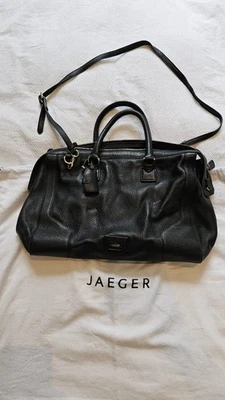 Jaeger Mujer Grande Bolso de Mano Cuero Negro, Usado Foto 1 de 4