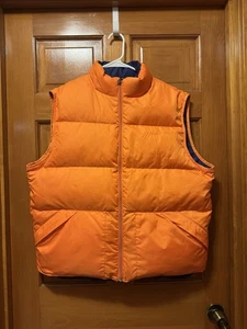 LL Bean Gänsedaunen gefüllt wendbar orange/marine Herren großer Reißverschluss gefütterte Weste - Bild 1 von 11