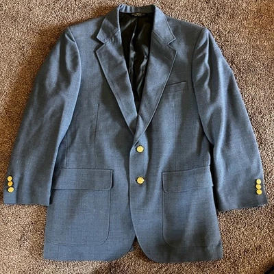 Abrigo deportivo vintage Eagle Clothes azul para hombre botones dorados Foto 1 de 4