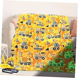 Excavator Blanket Construction Gifts for Kids Glow in The Dark Truck Blanket  - Picture 1 of 7