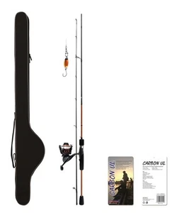 Corofish Carbon UL Combo 1,98m 1-8g Kit de Pêche Canne Spinning Rouleau & Ligne - Photo 1/4