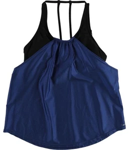 Reebok Womens Strappy Tankini Swim Top, blue, M - Picture 1 of 2