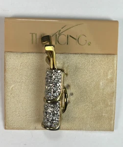 The Icing Goldtone Rhinestone Golf club Brooch - Bild 1 von 5