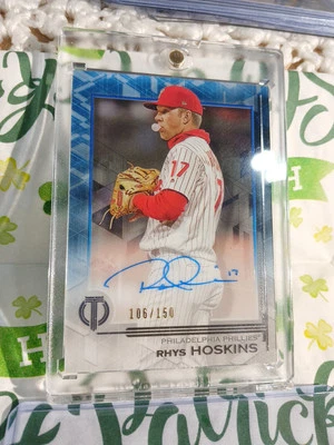 2019 Topps Tribute Rhys Hoskins 106/150 SP Sig. Philadelphia Phillies Hard Auto - Image 1 of 4