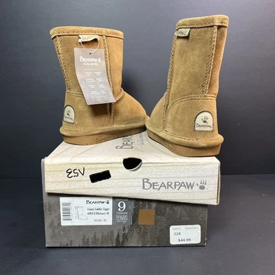 Bota Bearpaw Emma 608T para niños pequeños cremallera gamuza nogal auténtico nuevo Foto 1 de 4