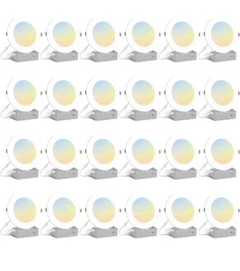 Amico 24 Pack 6 inch LED Recessed Ultra-Thin Lights (5CCT 2700K-6000K) Dimmable - Picture 1 of 9