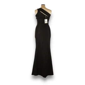 Chiara Boni La Petite Robe Atlas Blk Sparkle Evening Gown Dress 16 Asymmetrical - Picture 1 of 8