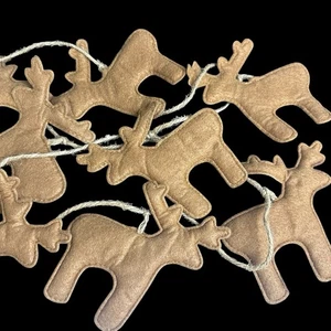 New 68” Felt Reindeer Garland String Rustic Country Cabin Farmhouse - Picture 1 of 4