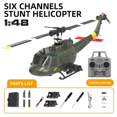C032 UH-1 Brushless RTF RC Helicopter 6-Axis Gyroscope One Click 3D Flip Optical - Image 1 of 4
