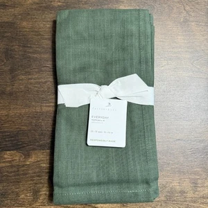 POTTERY BARN EVERYDAY ORGANIC COTTON NAPKINS SET OF 4 ~ CYPRESS GREEN - Picture 1 of 7