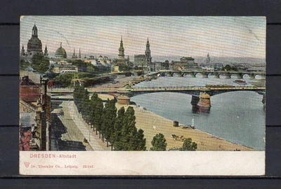 AK Dresden 1906 Altstadt Carolabrücke bef.n. Wien V. (D34) - Bild 1 von 2