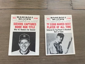 1961 NU CARD SCOOPS #443 Ty Cobb and #423 Roy Sievers - Picture 1 of 2