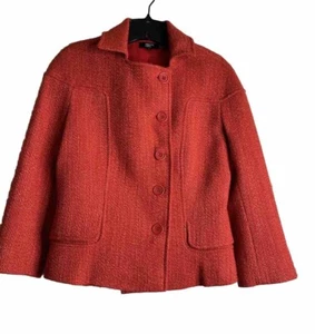 Vintage Y2K Philippe Adec Paris Boucle Wolle Mohair Mischung Webmuster Blazer Jacke 4 warm - Bild 1 von 16