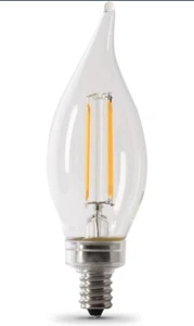 A-6. Feit Electric 40W Ca10 2700K Dimmable Flame Tip Led Bulb 6Pk - Picture 1 of 5