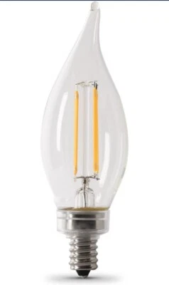 A-6. Feit Electric 40W Ca10 2700K Dimmable Flame Tip Led Bulb 6Pk - Image 1 of 4
