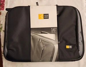Case Logic Laptop Messenger Bag Briefcase Shoulder Strap Pockets Black Gray 16" - Picture 1 of 7