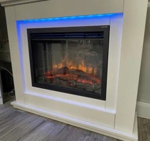 Endeavour Fires Castleton Electric Fireplace with an Off White MDF Fire Mantel - Picture 1 of 4
