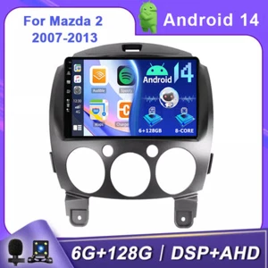 6GB+128GB For Mazda 2 2007-2013 Android14 Auto Car Stereo Navi Head Unit DAB AHD - Picture 1 of 18