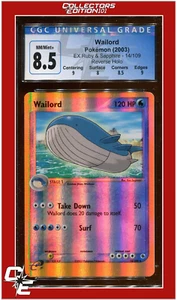 EX Ruby & Sapphire 14 Wailord Reverse Holo CGC 8.5 - Subgrades - Picture 1 of 2