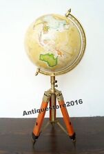 Authentic Modern Retro 12" World Globe With Leather Tripod Stand Nautical style