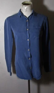 Women's IO Blue 100% Tencel Lyocell Long Sleeve Shirt Size XS - Picture 1 of 7