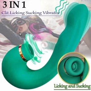 Tongue Oral Clit Licking Sucking Vibrator G-Spot Dildo Massager Sex Toys Women - Picture 1 of 12