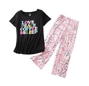 Women’s Pajama Set Sleepwear Tops Capri Pants Casual Fun Prints Comfy Soft Gift - Picture 1 of 6