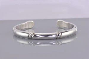 "Brazalete 925 tallado con punta de botón redondeado sólido de 7 mm 25 g 6,25" - Imagen 1 de 7