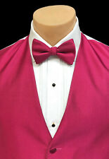 Men's Magenta Tuxedo Vest & Tie Long or Bow Formal Wedding Groom Prom Cruise