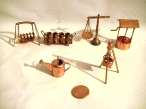 MINIATUR PUPPENSTUBE KUPFER ZUBEHÖR WUNSCHBRUNNEN SEKTWAGEN GIESSKANNE - Bild 1 von 14