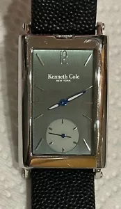 Kenneth Cole Tank Uhr silberfarben blk Band Sub Dial 28mm neue Batterien KC1186 - Bild 1 von 18