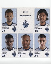 2013 Chevron Vancouver Whitecaps FC Sheets Jun Marques Davidson Daigo Kobayashi