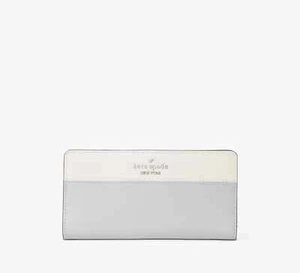 Billetera plegable grande delgada plegable Kate Spade Madison $179, gris platino - Imagen 1 de 6