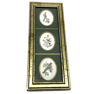 Vintage 1994 Bird Print Feathered Friends Kathy Seek Heartfelt Collection 10 x 4 - Imagen 1 de 10