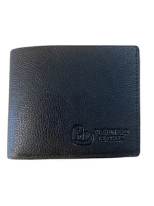 Slim Bifold Wallet Billfold Soft Faux Leather (PU) Black Pizhenbao Men NEW - Picture 1 of 8