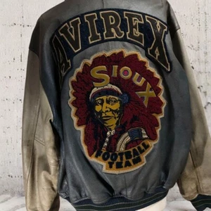 AVIREX 90s Indian Head Varsit Lederjacke Herren Größe M - Bild 1 von 10