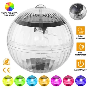 1PCS Outdoor Solar LED Floating Lights Garden Pond Pool Ball Lamp Color Changed - Picture 1 of 11