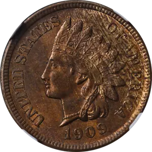 1909-S Indian Cent NGC MS64 RB Key Date Great Eye Appeal Strong Strike - Picture 1 of 4
