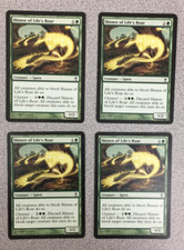 MAGIC THE GATHERING SHINEN OF LIFE'S ROAR 4X PLAYSET - SAVIORS OF KAMIGAWA - LP