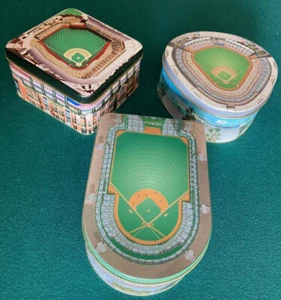 VINTAGE~SET OF 3~STADIA TINS~COORS FIELD #11~DODGER STADIUM #8~POLO GROUNDS #9 - Picture 1 of 20